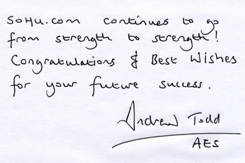 ACT中国区总裁Andrew Todd贺搜狐出国新版上线